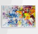 Ver mais imagens de Quadro Abstração Multicolorida Tinta Acrílica Decor&quadros Abs045 90x60 Cm Tecido Canvas