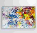 Ver imagem 7 de Quadro Abstração Multicolorida Tinta Acrílica Decor&quadros Abs045 90x60 Cm Tecido Canvas