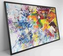 Ver imagem 2 de Quadro Abstração Multicolorida Tinta Acrílica Decor&quadros Abs045 90x60 Cm Tecido Canvas
