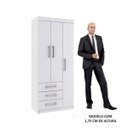 Ver imagem 5 de Guarda-Roupa Solteiro 3 Portas 3 Gavetas Palmas Rodial