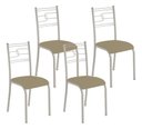 Ver imagem 2 de Kit 4 Cadeiras Paraty Corino Creme Tubo Champanhe