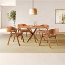 Ver imagem 1 de Conjunto de Mesa Redonda 120cm com 4 Cadeiras Luna Marrom/Caramelo Yescasa