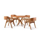 Ver imagem 3 de Conjunto de Mesa Redonda 120cm com 4 Cadeiras Luna Marrom/Caramelo Yescasa