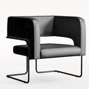 Ver imagem 1 de Poltrona Decorativa Scarlett D02 Base de Aço Preto Couríssimo Preto B-159 - Lyam Decor