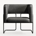 Ver imagem 3 de Poltrona Decorativa Scarlett D02 Base de Aço Preto Couríssimo Preto B-159 - Lyam Decor