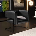 Ver imagem 2 de Poltrona Decorativa Scarlett D02 Base de Aço Preto Couríssimo Preto B-159 - Lyam Decor