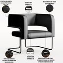 Ver imagem 4 de Poltrona Decorativa Scarlett D02 Base de Aço Preto Couríssimo Preto B-159 - Lyam Decor