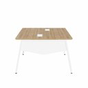 Ver imagem 4 de Plataforma de Trabalho para 2 Pessoas com Caixa de Tomadas 120cm Industrial Executive Macadâmia e Branco