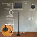 Ver imagem 3 de Luminária de Chão Piso Abajur Alumínio Altura 1,6m Cúpula Cônica Grande Ref 78 Preto Cup Preto