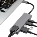 Ver imagem 5 de Adaptador Hub Tipo-c 5 em 1 Hdmi Usb Lan Hdtv Fy-875 Cinza