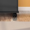 Ver imagem 3 de Nicho Organizador Saragoça Retangular MDP com Rodizios para Quarto Infantil Preto Qmovi 3 Gavetas