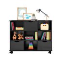 Ver imagem 1 de Nicho Organizador Saragoça Retangular MDP com Rodizios para Quarto Infantil Preto Qmovi 3 Gavetas