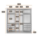 Ver imagem 3 de Modulo de Casal Safira para Guarda Roupa em Mdf com 6 Portas e 6 Gavetas Una Mobília
