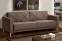 Ver imagem 2 de Sofá + Living 1,80M 3 Lugares Tucson Marrom Cookie Rec Estofados
