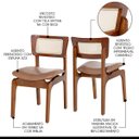 Ver imagem 3 de Kit 4 Cadeiras de Jantar Portugal Madeira Imbuia com Encosto Rattan Impermeável Caramelo L85