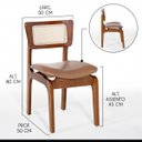Ver imagem 4 de Kit 4 Cadeiras de Jantar Portugal Madeira Imbuia com Encosto Rattan Impermeável Caramelo L85