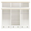 Ver imagem 6 de Conjunto Quarto Topázio Branco: Guarda-roupa 12 Portas, Cômoda, Cama Casal e 2 Mesas de Cabeceiras