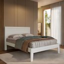 Ver imagem 2 de Conjunto Quarto Topázio Branco: Guarda-roupa 12 Portas, Cômoda, Cama Casal e 2 Mesas de Cabeceiras