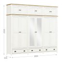 Ver imagem 5 de Conjunto Quarto Topázio Branco: Guarda-roupa 12 Portas, Cômoda, Cama Casal e 2 Mesas de Cabeceiras
