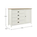 Ver imagem 7 de Conjunto Quarto Topázio Branco: Guarda-roupa 12 Portas, Cômoda, Cama Casal e 2 Mesas de Cabeceiras
