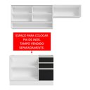 Ver imagem 6 de Armário de Cozinha Compacta 200cm Branco/Preto Glamy Madesa 08