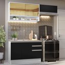 Ver imagem 1 de Armário de Cozinha Compacta 200cm Branco/Preto Glamy Madesa 08