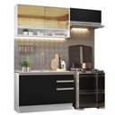 Ver imagem 3 de Armário de Cozinha Compacta 200cm Branco/Preto Glamy Madesa 08
