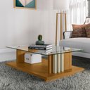 Ver imagem 5 de Mesa de Centro para Sala Frizz Tampo Vidro Cumaru Opala Madetec