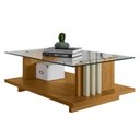 Ver imagem 1 de Mesa de Centro para Sala Frizz Tampo Vidro Cumaru Opala Madetec