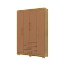 Ver imagem 3 de Guarda Roupa Espanha 4 Portas e 3 Gavetas Nature/camarim - Vila Rica Móveis