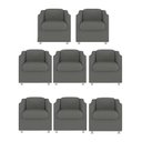 Ver imagem 1 de Kit 8 Poltronas Decorativa Tilla Suede Cinza - Twdecora