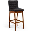 Ver imagem 3 de Kit 06 Banquetas Altas Para Cozinha Sala de Jantar Fixa Mila B04 Linho Chumbo - Lyam Decor