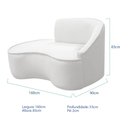 Ver imagem 7 de Kit Divã Recamier Orgânico Marrocos 160cm Lado Esquerdo e 1 Poltronas Amore Bouclé Branco