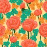 Papel de parede floral - Rosas laranja 300 x 59cm - 1