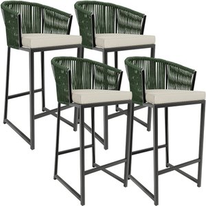 Kit 04 Banqueta Para Área Gourmet Cozinha Varanda Corda Náutica Sunset D04 Verde - Lyam Decor