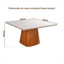 Ver imagem 3 de Conjunto Mesa Bérgamo Tampo c/Detalhe e 8 Cadeiras Madeira Maciça, Rattan Natural e Estofada Verona