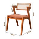 Ver imagem 4 de Conjunto Mesa Bérgamo Tampo c/Detalhe e 8 Cadeiras Madeira Maciça, Rattan Natural e Estofada Verona