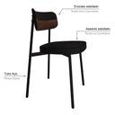 Ver imagem 4 de Conjunto 6 Cadeiras de Jantar Alloa Preto / Courino Whisky Est.Preta