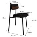 Ver imagem 7 de Conjunto 6 Cadeiras de Jantar Alloa Preto / Courino Whisky Est.Preta