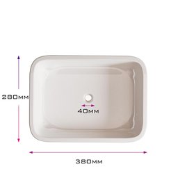 Cuba Pia de Apoio para Banheiro em Mármore Sintético Rubi Acabamento Brilhante 28x38 Cm - 2