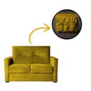 Ver imagem 4 de Sofá Pequeno 2 Lugares 1,35 Porta Controle no Braço Alice Amarelo