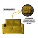 Ver imagem 5 de Sofá Pequeno 2 Lugares 1,35 Porta Controle no Braço Alice Amarelo