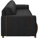 Ver imagem 4 de Kit Sofá 3 Lugares Sala Estar 223 com Poltrona Flora Pés Madeira M03 Couríssimo Preto - Lyam
