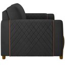 Ver imagem 5 de Kit Sofá 3 Lugares Sala Estar 223 com Poltrona Flora Pés Madeira M03 Couríssimo Preto - Lyam