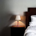 Ver imagem 2 de Abajur Colorido Pequeno de Cerâmica para Quarto com Cúpula de Tecido