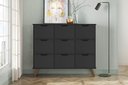 Ver imagem 1 de Nicho Organizador Retro Preto com 9 Gavetas Pretas 108 x 92,5cm - FdECOR