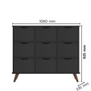 Ver imagem 2 de Nicho Organizador Retro Preto com 9 Gavetas Pretas 108 x 92,5cm - FdECOR