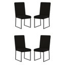 Ver imagem 1 de Kit 4 Cadeiras para Mesa de Jantar Base Industrial Preto Balaqui Preto