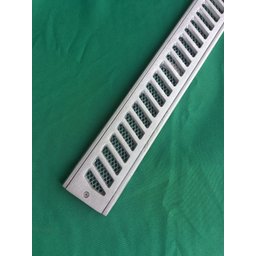 Grelha Ralo Linear Reforçado 7x50 modelo Diagonal com Tela Anti Insetos e Parafusos - Aluminio - Fic - 2
