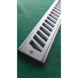 Grelha Ralo Linear Reforçado 7x50 modelo Diagonal com Tela Anti Insetos e Parafusos - Aluminio - Fic - 4